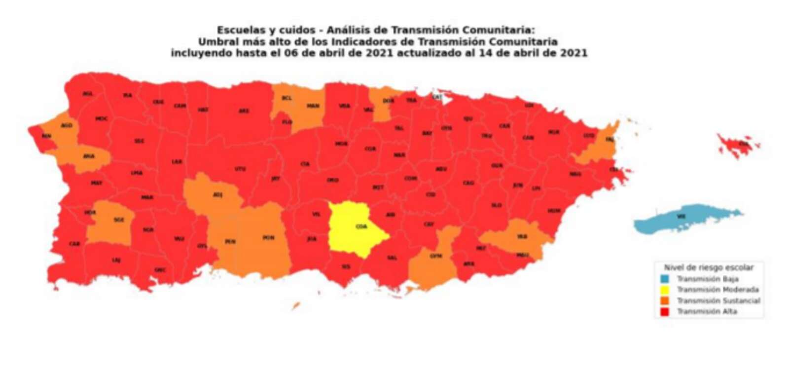 The red map of the contagios – NotiCel – La verdad como es – Noticias de Puerto Rico – NOTICEL